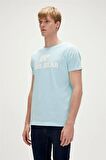 Bear Tee T-Shirt Gök Mavi Logo Baskılı Erkek Tişört 