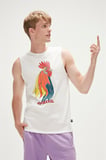 Cockerel Tank-Top Off-White Beyaz Baskılı Erkek Atlet