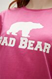 Logo Tee T-Shirt Fuşya Pembe Baskılı Kadın Tişört