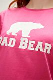 Logo Tee T-Shirt Fuşya Pembe Baskılı Kadın Tişört
