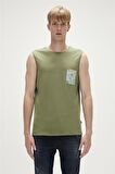 Monstera Tank-Top Thyme Yeşil Desenli Erkek Atlet