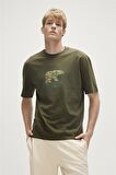 Re-Finger Recycle Haki Yeşil T-Shirt Baskılı Erkek Tişört