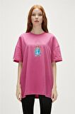 Re-Save Recycle Fuşya Pembe T-Shirt Baskılı Kadın Tişört
