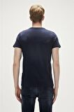 Manuscript T-Shirt Lacivert Baskılı Erkek Tişört 