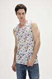 Areole Tank-Top Off-White Beyaz Desenli Erkek Atlet