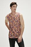 Areole Tank-Top Ginger Tarçın Desenli Erkek Atlet