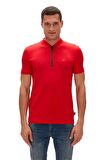 Cord Crimson Red Kırmızı Polo Yaka Fermuarlı Erkek T-Shirt