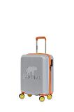 Logo Gri Kabin Boy Tekerlekli ABS Valiz 40 Lt.