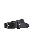 Claw Print Belt Siyah Deri Erkek Kemer