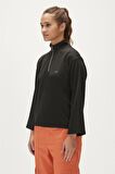 Lexi Half-Zip Siyah Yarım Fermuarlı Kadın Sweatshirt