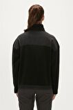 Eva Half-Zip Siyah Yarım Fermuarlu Kadın Polar Sweatshirt