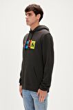 Fun Hoodie Antrasit Kapüşonlu Erkek Sweatshirt