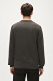 Re-Bamboo Crewneck Antrasit Baskılı Erkek Sweatshirt