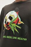 Re-Bamboo Crewneck Antrasit Baskılı Erkek Sweatshirt