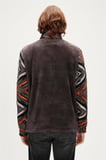 Afro Plush Half-Zip Antrasit Erkek Peluş Sweatshirt
