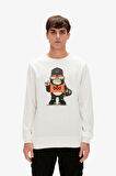 Funky Crewneck Off-White Beyaz  Baskılı Erkek Sweatshirt