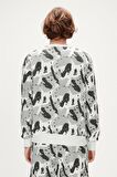 Hardy Crewneck Off-White Beyaz  Baskılı Erkek Sweatshirt 