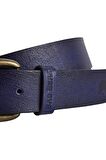Roll Belt Lacivert Deri Erkek Kemer