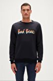 Manuscript Crewneck Lacivert  Erkek Sweatshirt