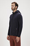 Leo Full-Zip Hoodie Lacivert Fermuarlı Kapüşonlu Erkek Sweatshirt