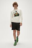 Re-Bamboo Crewneck Marshmallow Beyaz Baskılı Erkek Sweatshirt