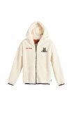 Plunger Plush Kids Marshmallow Beyaz  Fermuarlı Kapüşonlu Peluş Çocuk Sweatshirt