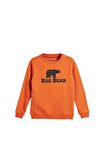 Logo Crewneck Kids Turuncu Baskılı Çocuk Sweatshirt