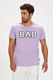 Felt Mor Baskılı Erkek Tişört