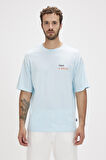 Sand Sky Blue Baskılı Oversize Erkek Tişört