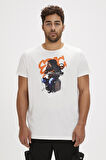 Epic Bear Beyaz Baskılı Erkek Tişört