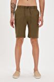 Lyne Haki Yandan Cepli Erkek Şort
