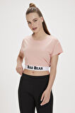 Della Pembe Baskılı Kadın Tişört
