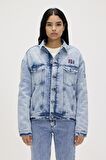 Adelina Ocean Blue Kadın Denim Ceket