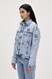 Adelina Ocean Blue Kadın Denim Ceket