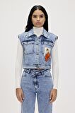 Joanne Blue Kadın Denim Yelek