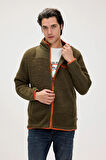 Galvin Haki Erkek Full-Zip Polar Sweatshirt