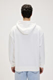 Drake Beyaz Erkek Oversize Kapüşonlu Sweatshirt