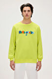 Furry Yeşil Erkek Baskılı Sweatshirt