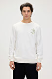Runway Beyaz Erkek Baskılı Sweatshirt