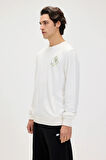 Runway Beyaz Erkek Baskılı Sweatshirt