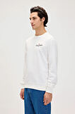 Splashy Beyaz Erkek Baskılı Sweatshirt