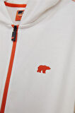 Darrel Full-Zip Beyaz Çocuk Kapüşonlu Sweatshirt