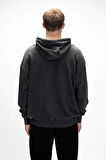 Acid Bear Kapüşonlu Siyah Oversize Erkek Sweatshirt