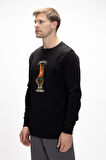 Acme Si̇yah  Erkek Baskılı Sweatshirt
