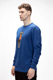 Acme Parlament Mavisi Erkek Baskılı Sweatshirt