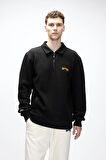 Diez Si̇yah Yarım Fermuarlı Erkek Sweatshirt