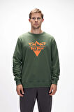 Mountain Soluk Yeşi̇l Crewneck Erkek Baskılı Sweatshirt