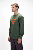 Mountain Soluk Yeşi̇l Crewneck Erkek Baskılı Sweatshirt