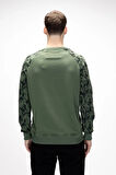 Deep Soluk Yeşi̇l Crewneck Erkek Baskılı Sweatshirt