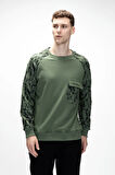 Deep Soluk Yeşi̇l Crewneck Erkek Baskılı Sweatshirt